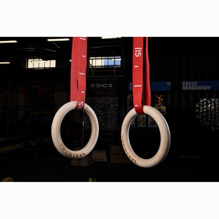 Купить Кольца гимнастические 32 мм красные стропы в Барнауле 