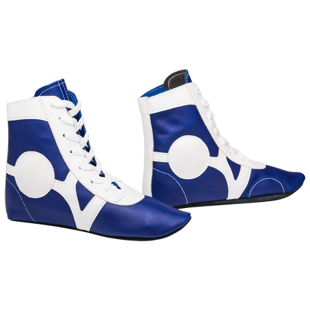 Купить Обувь для самбо SM-0102, кожа, синий Rusco в Барнауле 