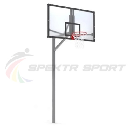 Купить Стойка баскетбольная уличная упрощенная со щитом из оргстекла, кольцом и сеткой SP D 412 в Барнауле 