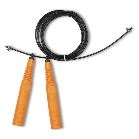 Купить Скакалка высокооборотная Кроссфит стальной шнур в оплетке 2.9 м чёрно-оранжевая в Барнауле 